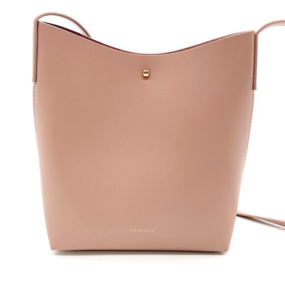 NEW Samara Minimalist Medium Shoulder Bag Peony Pink Vegan Leather Crossbody - Picture 2 of 9